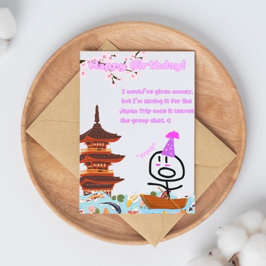 Japan Trip Birthday Card